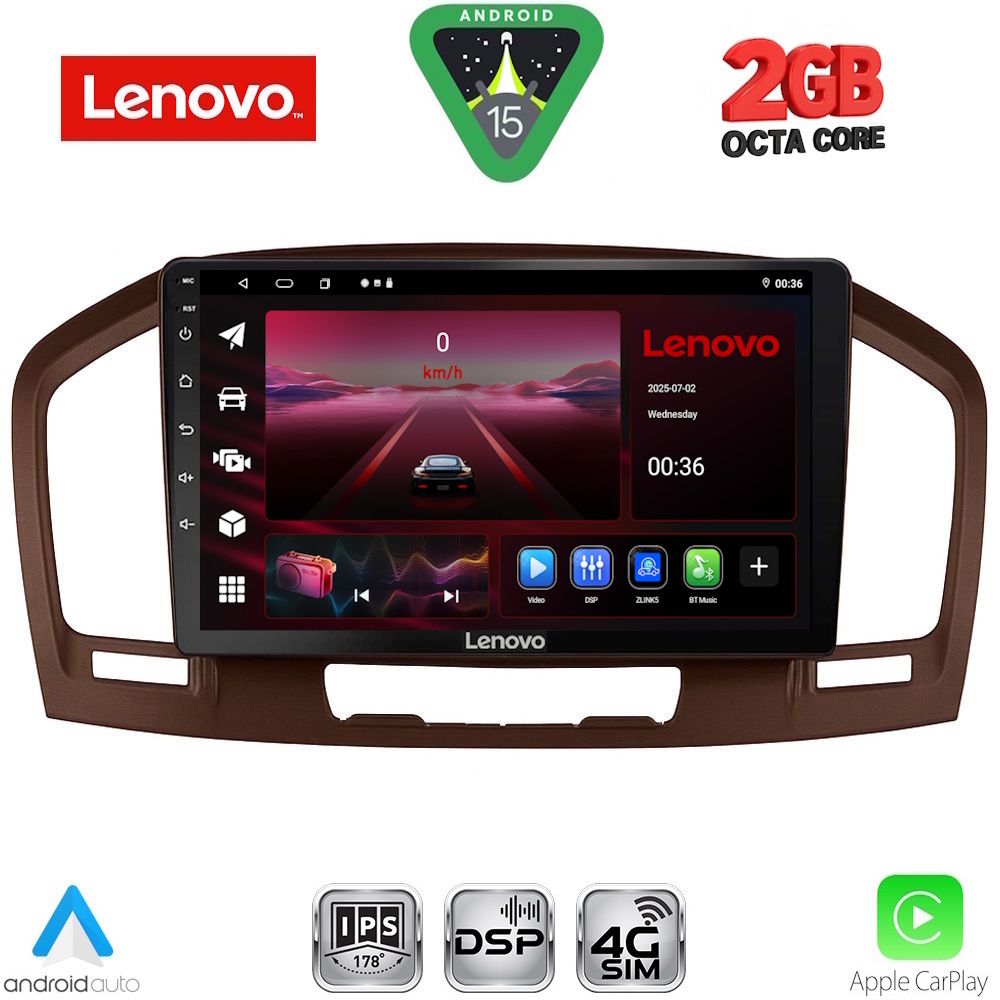 Βλησαρούλης Car Center - LENOVO LVF 5491BR_CPA (9inc) MULTIMEDIA TABLET for OPEL INSIGNIA mod. 2008-2013 (BROWN)