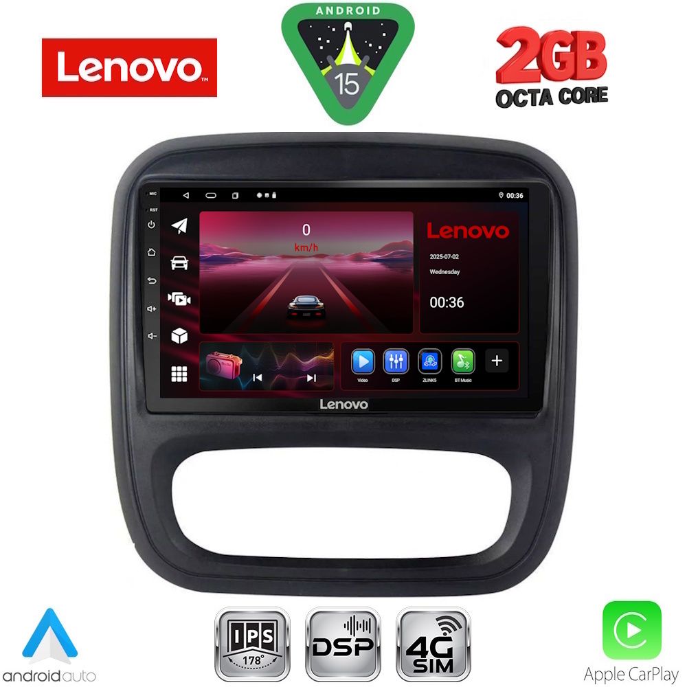 Βλησαρούλης Car Center - LENOVO LVF 5499_CPA (9inc) MULTIMEDIA TABLET for OPEL VIVARO – RENAULT TRAFIC – FIAT TALENDO – NISSAN NV 300 mod. 2014-2020