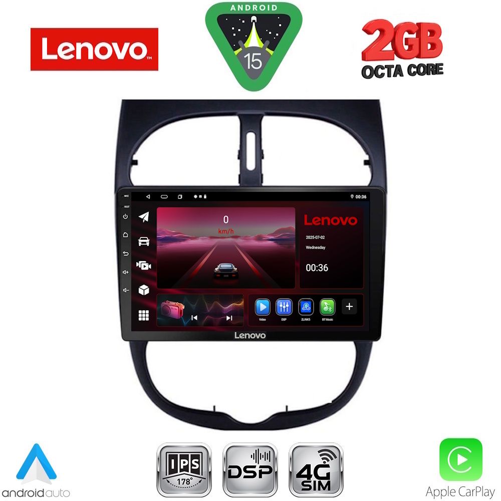 Βλησαρούλης Car Center - LENOVO LVF 5506_CPA (9inc) MULTIMEDIA TABLET for PEUGEOT 206 mod. 1998-2006