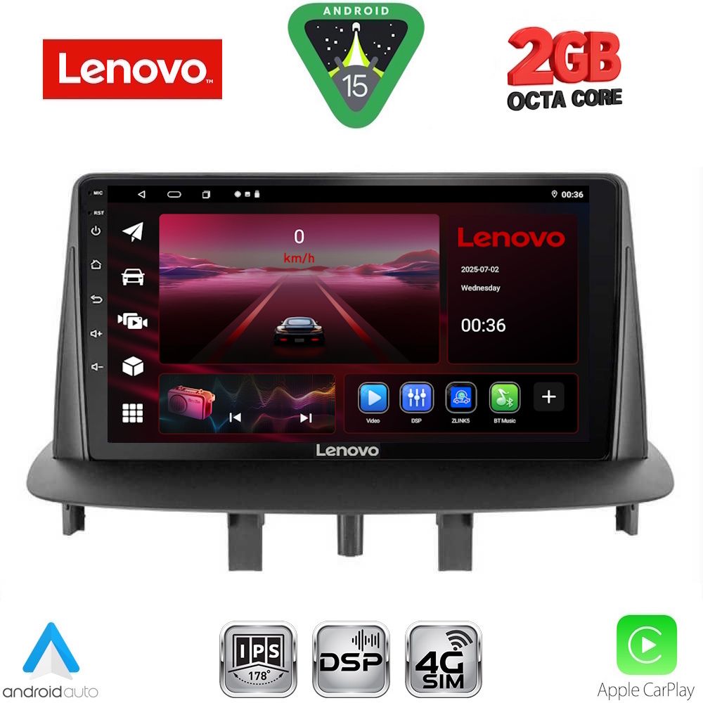 Βλησαρούλης Car Center - LENOVO LVF 5556_CPA (9inc) MULTIMEDIA TABLET for RENAULT MEGANE 3 mod. 2009-2016