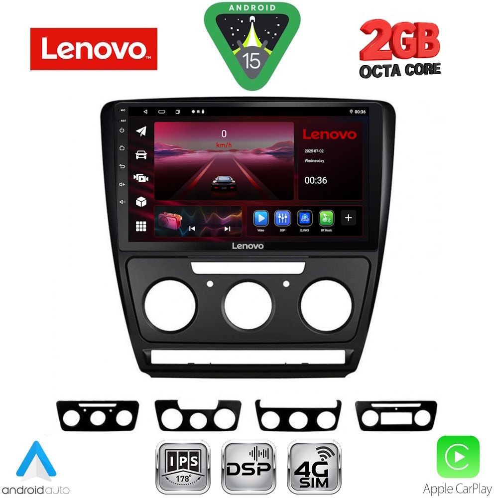 Βλησαρούλης Car Center - LENOVO LVF 5595BL_CPA (10inc) MULTIMEDIA TABLET for SKODA OCTAVIA 5 mod. 2005-2012 (BLACK)