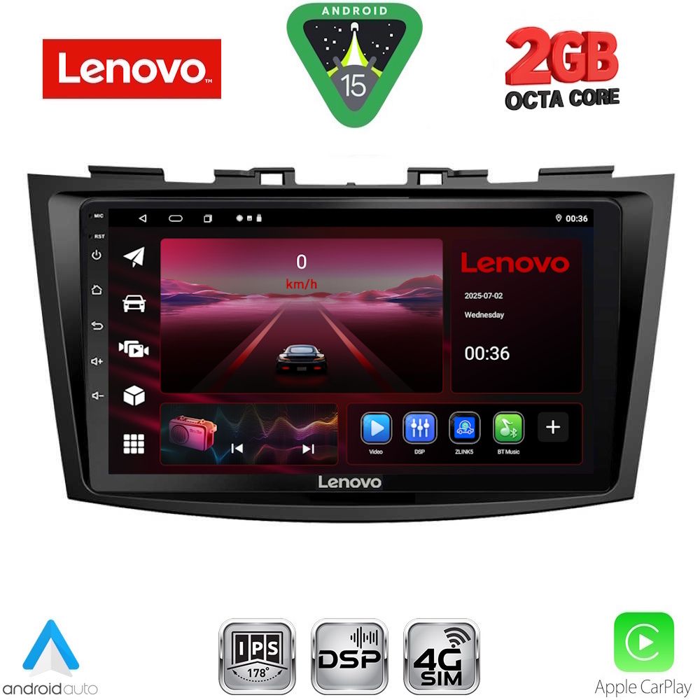 Βλησαρούλης Car Center - LENOVO LVF 5685_CPA (9inc) MULTIMEDIA TABLET for SUZUKI SWIFT mod. 2011-2016