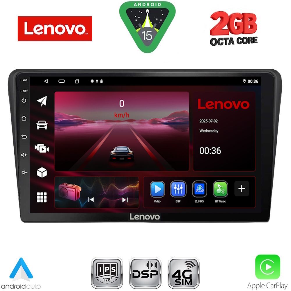 Βλησαρούλης Car Center - LENOVO LVF 5704BL_CPA (9inc) MULTIMEDIA TABLET for TOYOTA AVENSIS (T25) mod. 2003-2009 (BLACK)