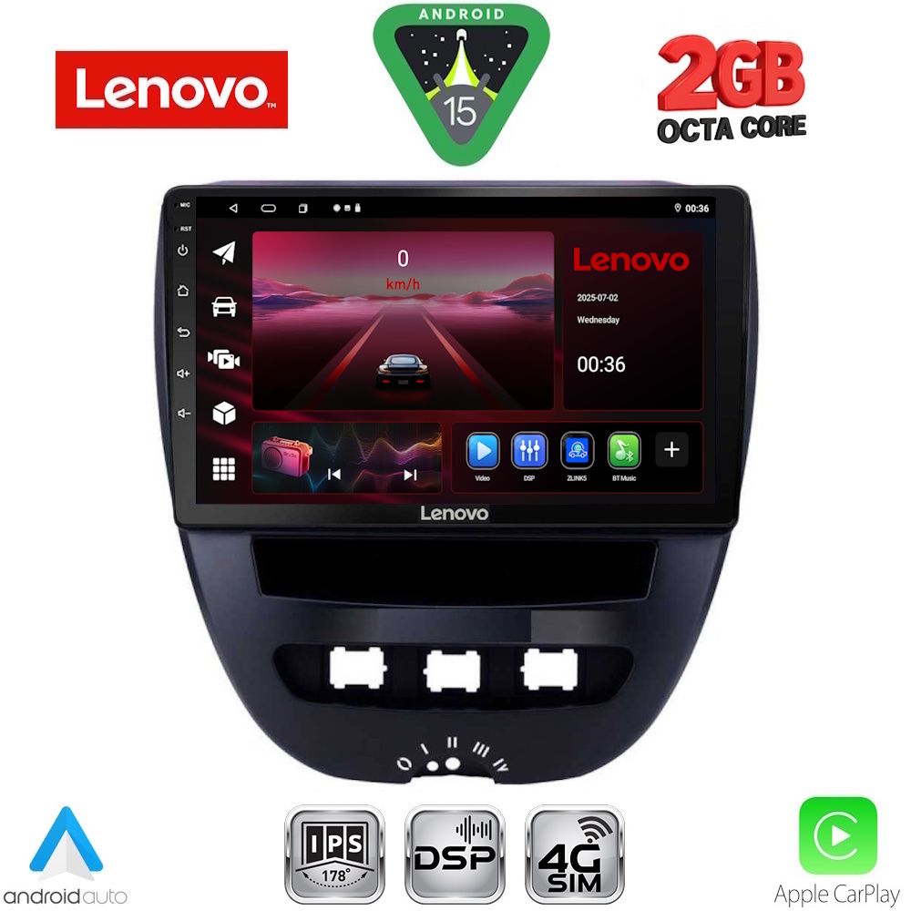 Βλησαρούλης Car Center - LENOVO LVF 5707_CPA (10inc) MULTIMEDIA TABLET for CITROEN C1-PEUGEOT 107-TOYOTA AYGO mod. 2005-2014