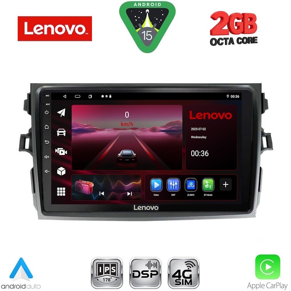 Βλησαρούλης Car Center - LENOVO LVF 5713_CPA (9inc) MULTIMEDIA TABLET for TOYOTA COROLLA 4D mod. 2006-2012