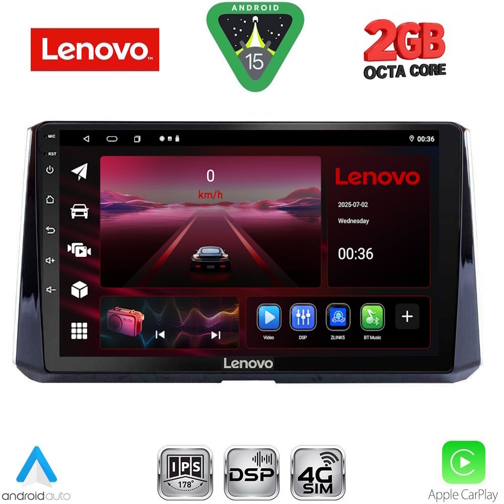 Βλησαρούλης Car Center - LENOVO LVF 5716_CPA (10inc) MULTIMEDIA TABLET for TOYOTA COROLLA mod. 2019-2026