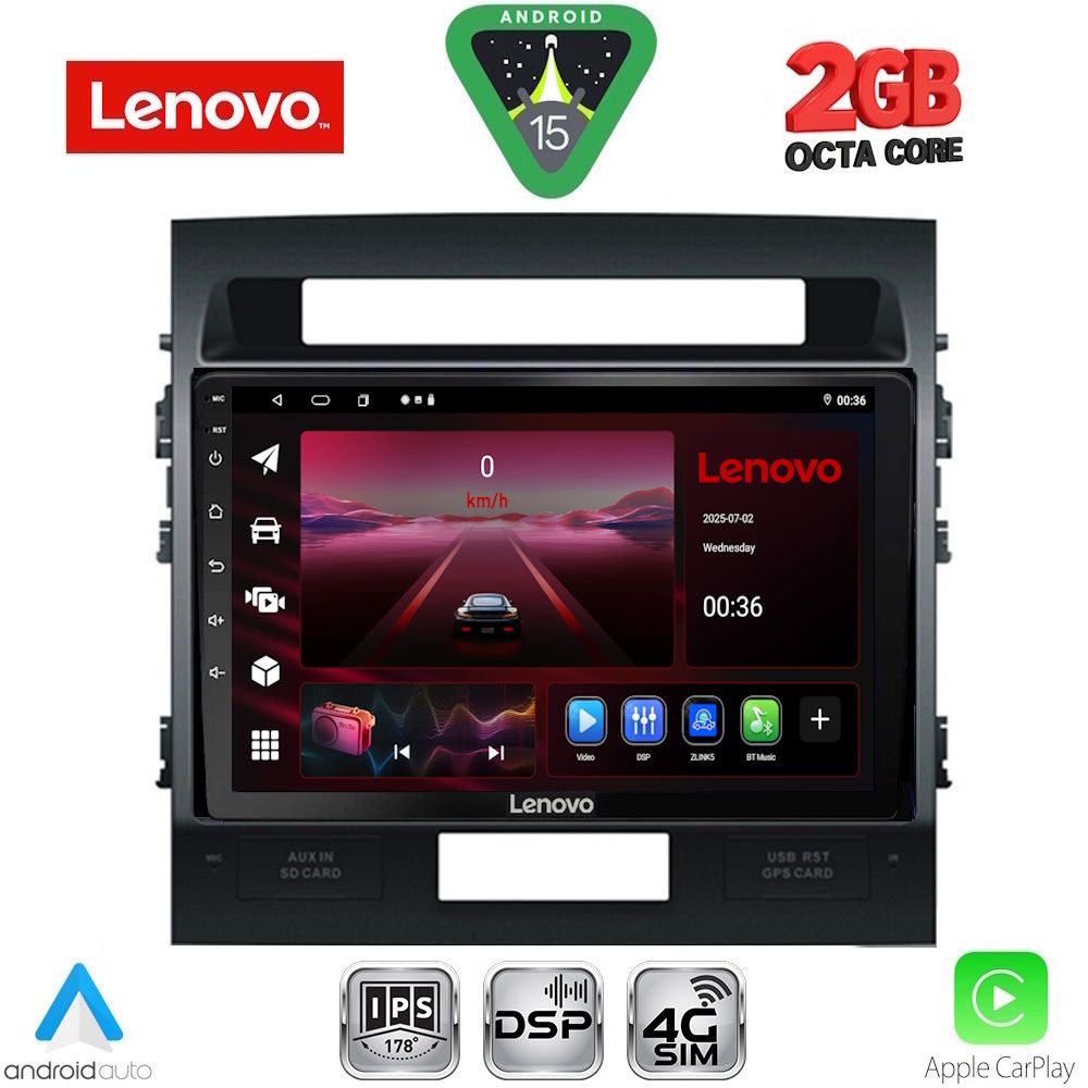 Βλησαρούλης Car Center - LENOVO LVF 5724_CPA (10inc) MULTIMEDIA TABLET for TOYOTA LAND CRUISER mod. 2008-2015