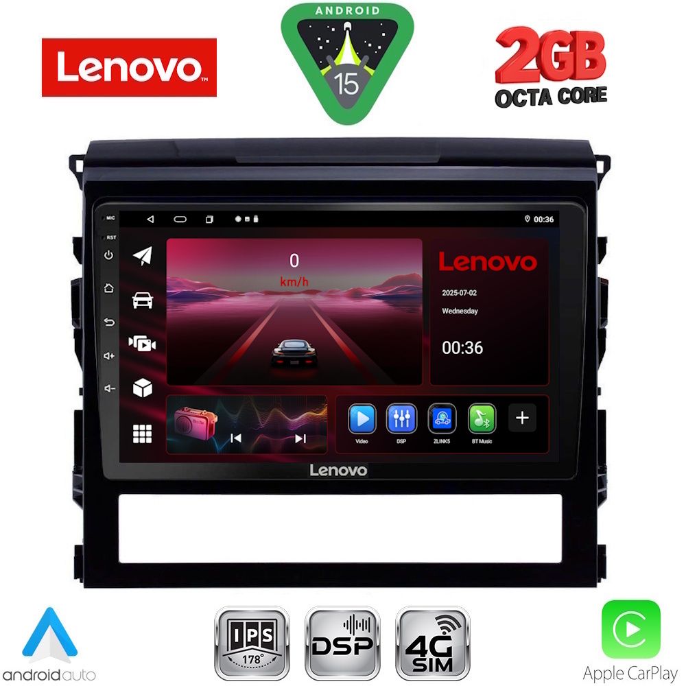 Βλησαρούλης Car Center - LENOVO LVF 5725_CPA (9inc) MULTIMEDIA TABLET for TOYOTA LANDCRUISER mod. 2016-2019