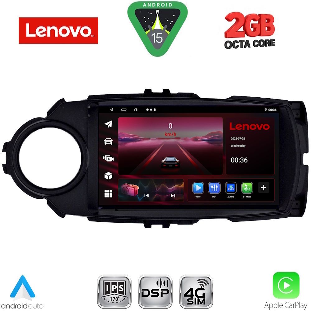 Βλησαρούλης Car Center - LENOVO LVF 5737FL_CPA (9inc) MULTIMEDIA TABLET for TOYOTA YARIS mod. 2015-2020