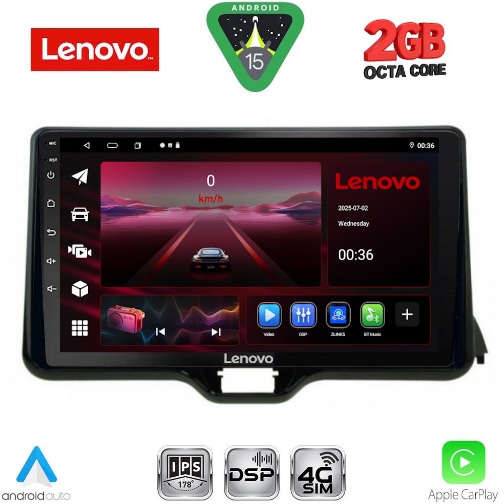 Βλησαρούλης Car Center - LENOVO LVF 5738_CPA (10inc) MULTIMEDIA TABLET for TOYOTA YARIS mod. 2020-2026 - MAZDA 2 mod. 2023-2026