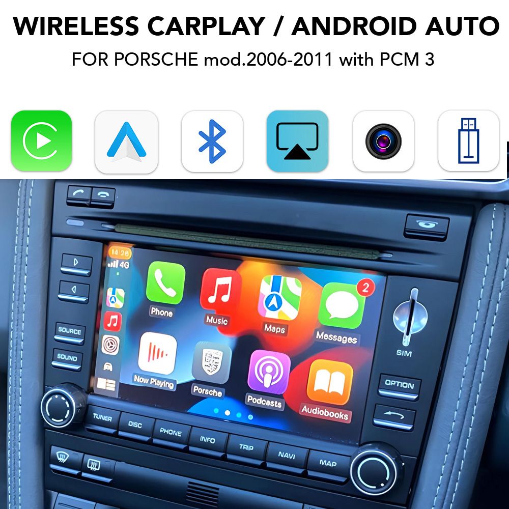 Βλησαρούλης Car Center - DIGITAL IQ PR 261 CPA (WIRELESS CARPLAY / ANDROID AUTO BOX with 2 CAMERA IN for PORSCHE mod. 2006-2011 with PCM 3 - 6.5'' Screen)