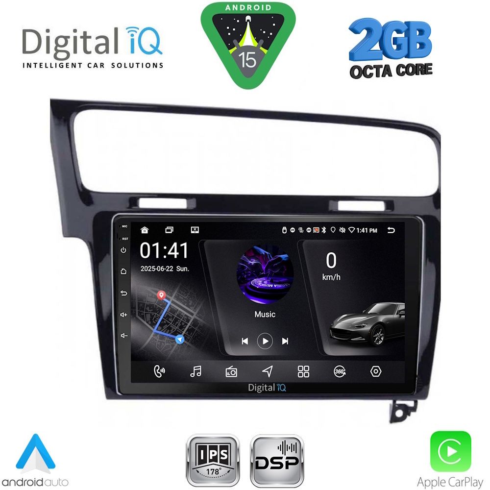 Βλησαρούλης Car Center - DIGITAL IQ RSF 4747BL_CPA (10inc) MULTIMEDIA TABLET for VW GOLF 7 mod. 2013-2020