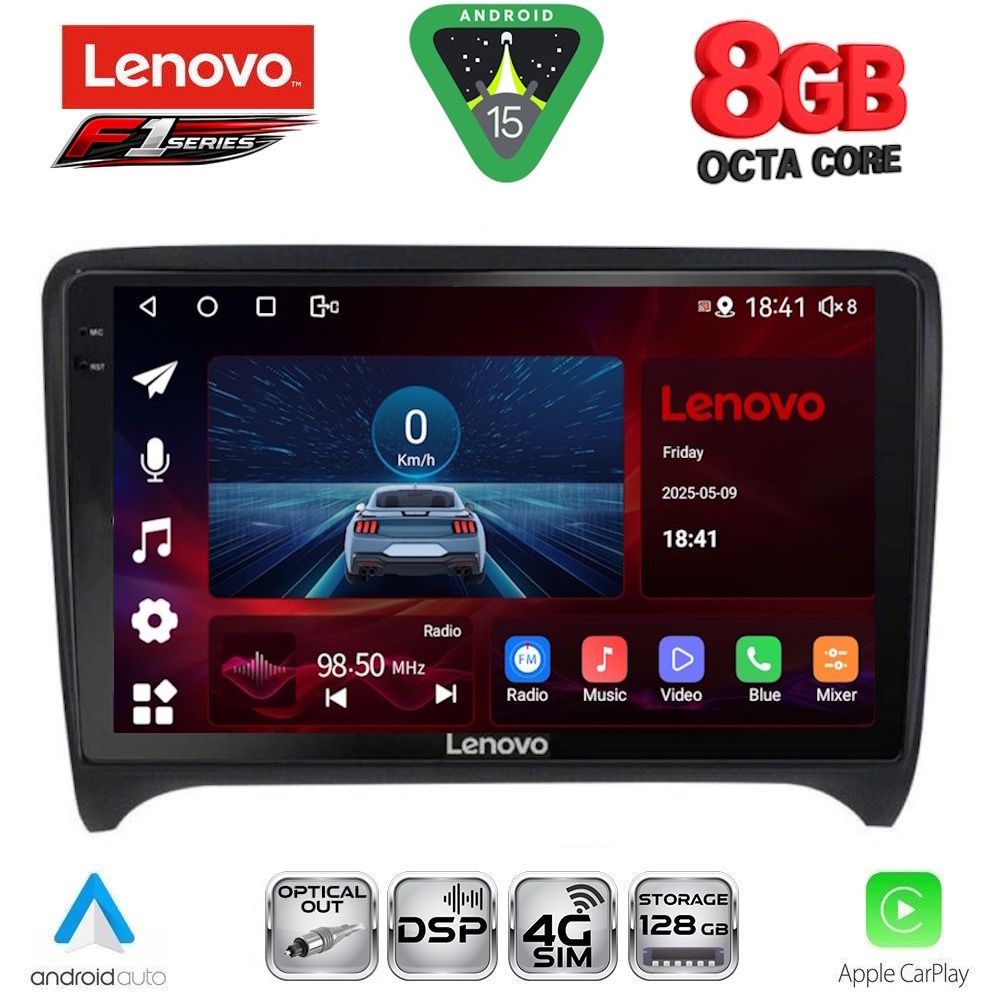 Βλησαρούλης Car Center - LENOVO SSR 10009_CPA (9inc) MULTIMEDIA TABLET for AUDI TT  mod. 2007-2015