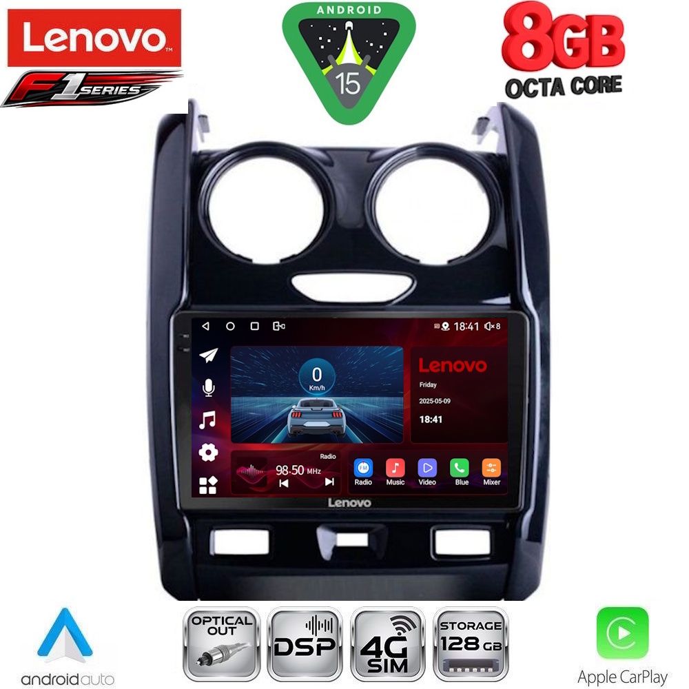 Βλησαρούλης Car Center - LENOVO SSR 10103_CPA (9inc) MULTIMEDIA TABLET for DACIA DUSTER mod. 2012-2019