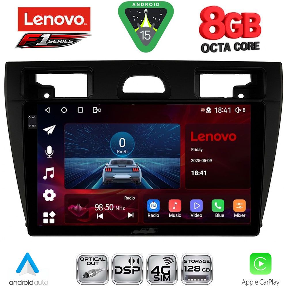 Βλησαρούλης Car Center - LENOVO SSR 10153BL_CPA (9inc) MULTIMEDIA TABLET for FORD FIESTA mod. 2005-2008 (BLACK)