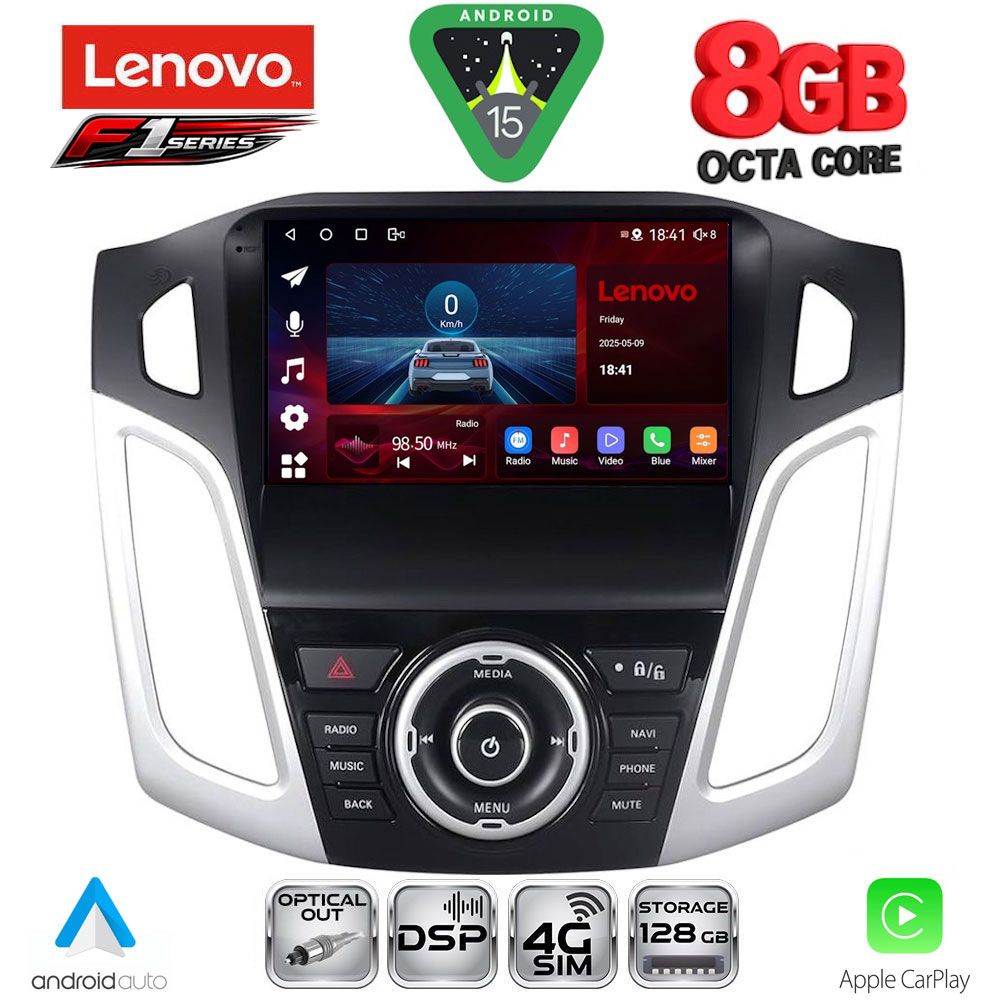 Βλησαρούλης Car Center - LENOVO SSR 10157_CPA (9inc) MULTIMEDIA TABLET for FORD FOCUS mod. 2011-2018