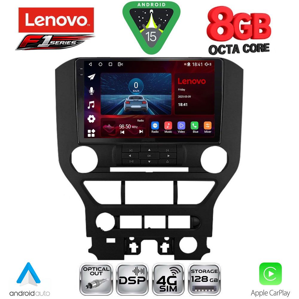 Βλησαρούλης Car Center - LENOVO SSR 10166_CPA (9inc) MULTIMEDIA TABLET for FORD MUSTANG mod. 2015-2020