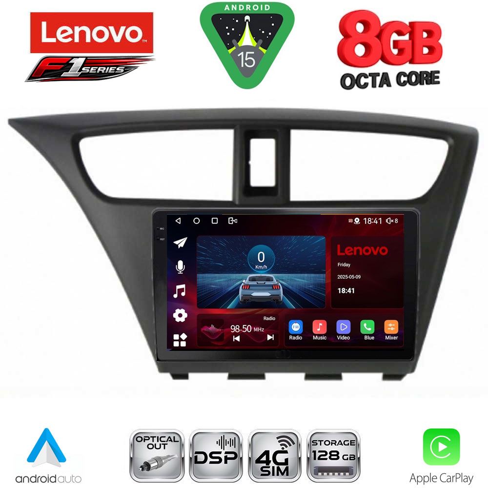 Βλησαρούλης Car Center - LENOVO SSR 10190_CPA (9inc) MULTIMEDIA TABLET for HONDA CIVIC  mod. 2012-2016