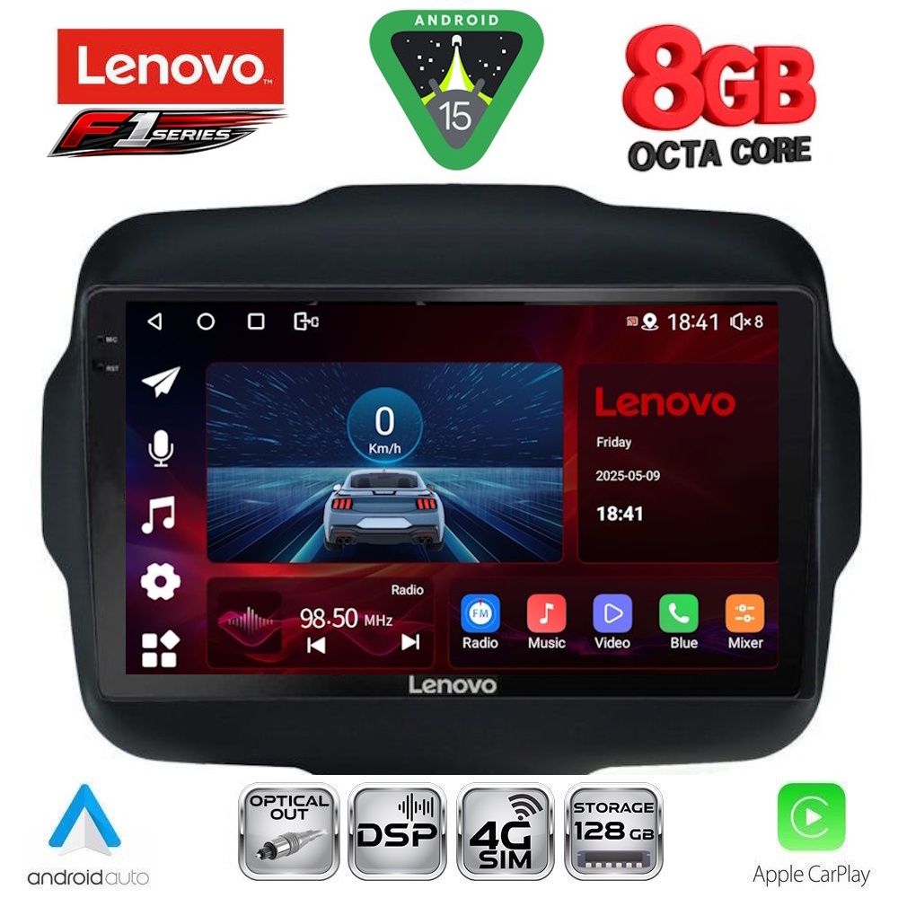 Βλησαρούλης Car Center - LENOVO SSR 10290_CPA (9inc) MULTIMEDIA TABLET for JEEP RENEGADE  mod. 2014-2022