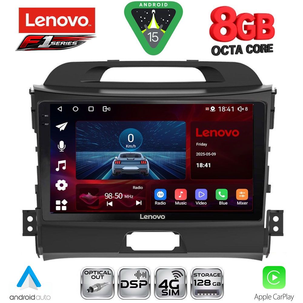 Βλησαρούλης Car Center - LENOVO SSR 10325_CPA (9inc) MULTIMEDIA TABLET for KIA SPORTAGE mod. 2010-2015