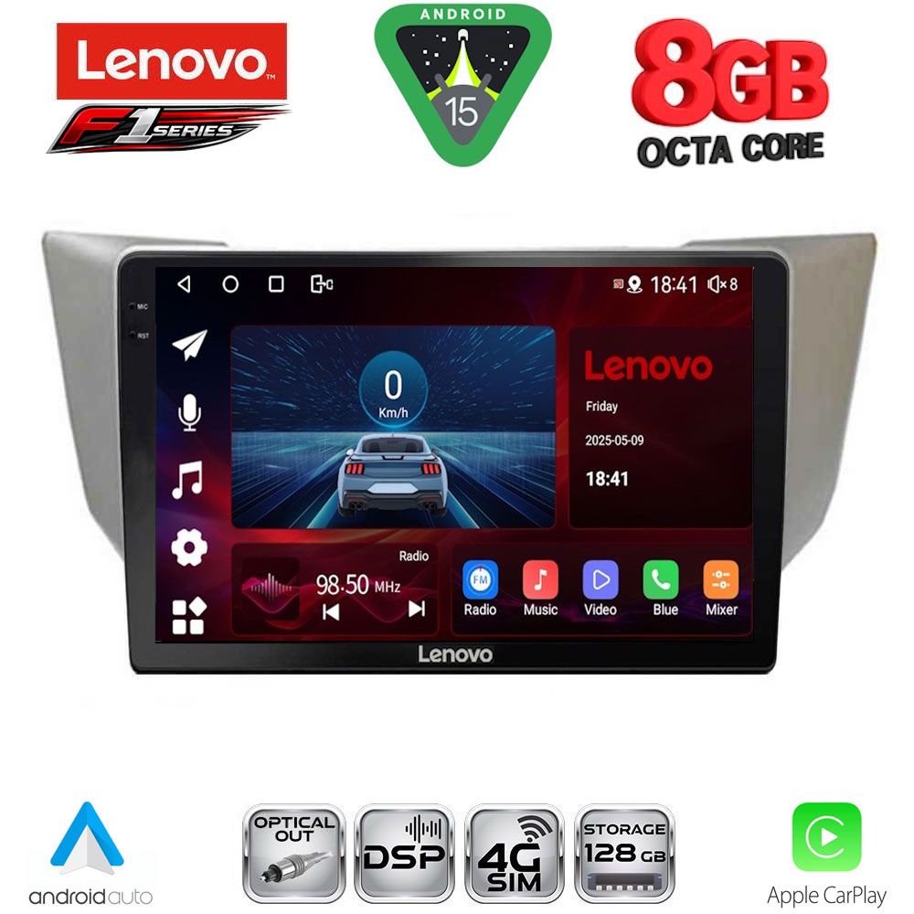 Βλησαρούλης Car Center - LENOVO SSR 10345_CPA (9inc) MULTIMEDIA TABLET for LEXUS RX 300 – 400 mod. 2003-2008