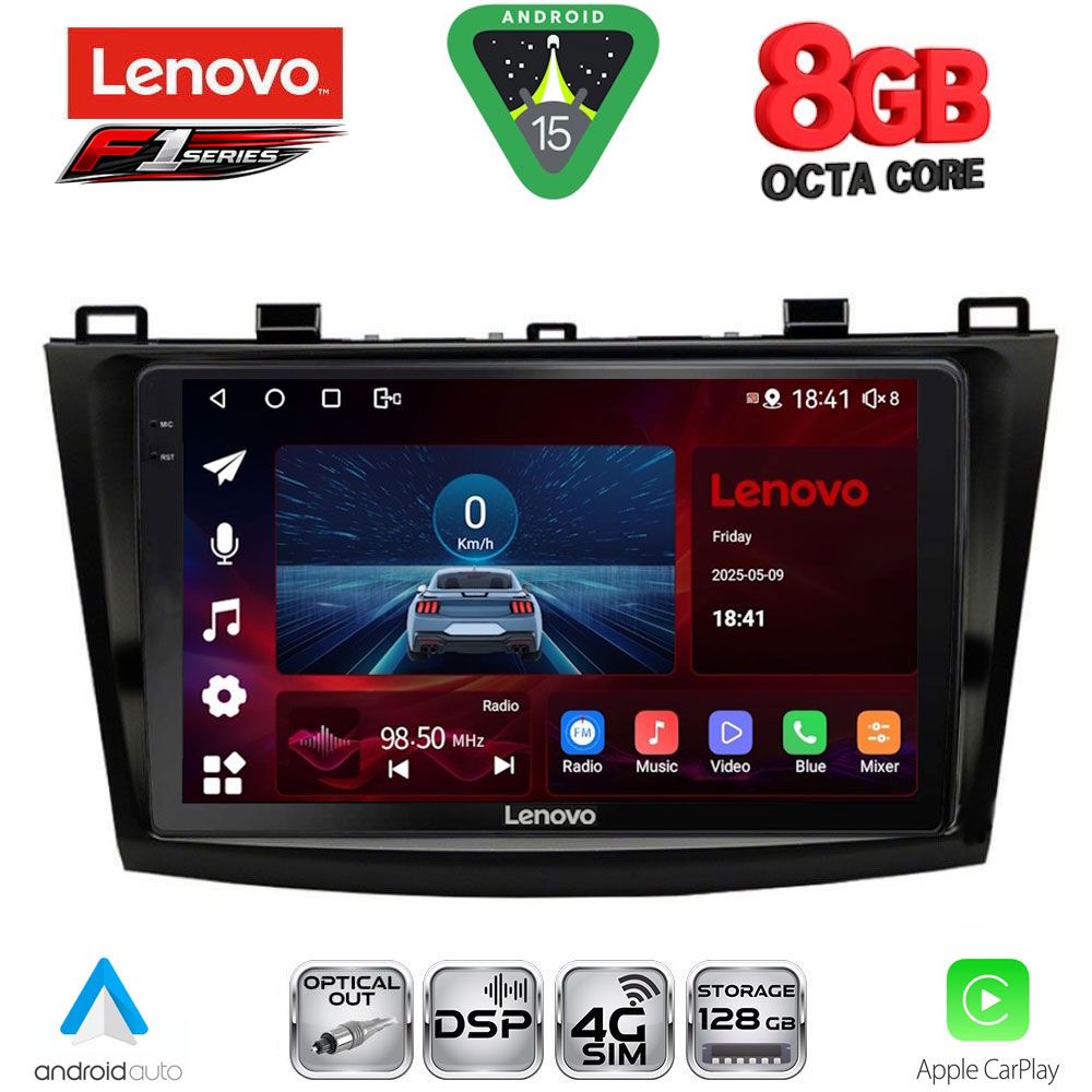 Βλησαρούλης Car Center - LENOVO SSR 10366_CPA (9inc) MULTIMEDIA TABLET for MAZDA 3 mod. 2009-2014