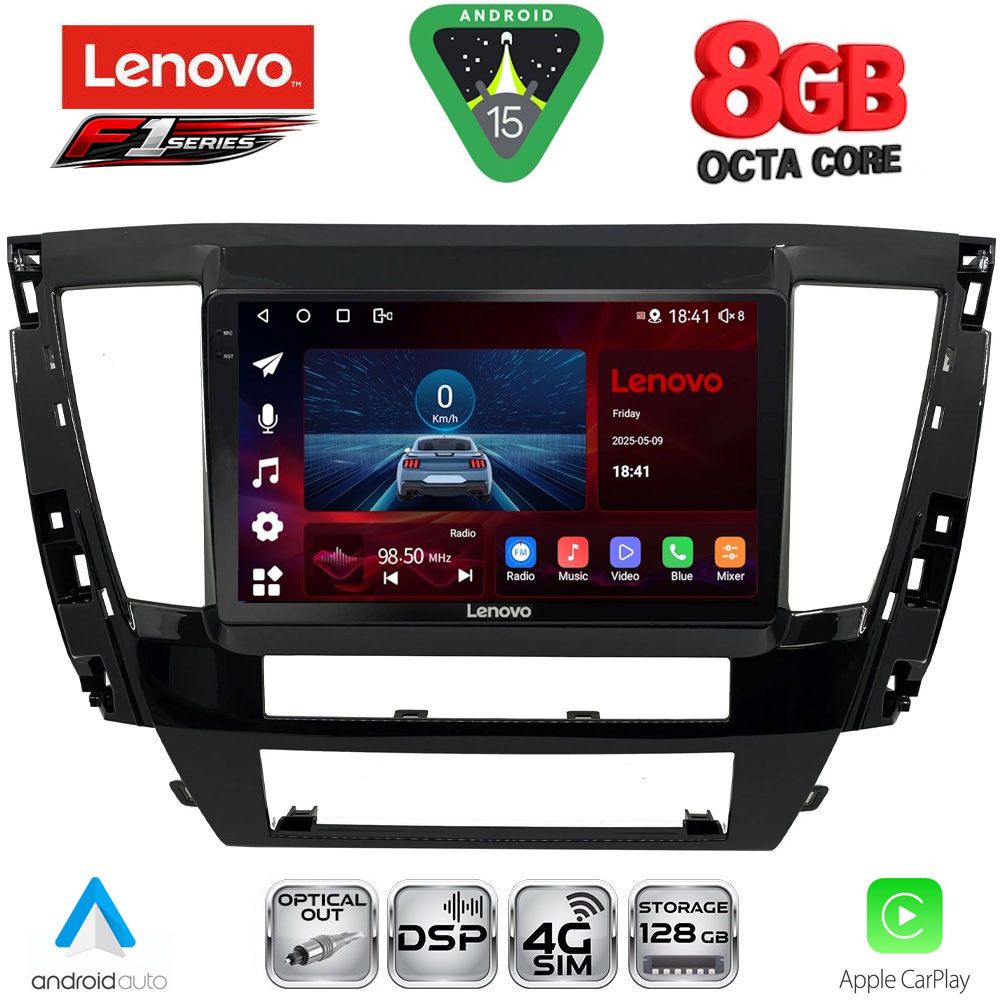 Βλησαρούλης Car Center - LENOVO SSR 10447S_CPA (9inc) MULTIMEDIA TABLET for MITSUBISHI PAJERO SPORT mod. 2020-2026