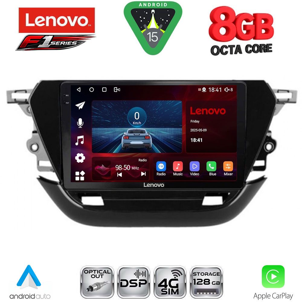 Βλησαρούλης Car Center - LENOVO SSR 10487_CPA (9inc) MULTIMEDIA TABLET for OPEL CORSA F mod. 2021-2024