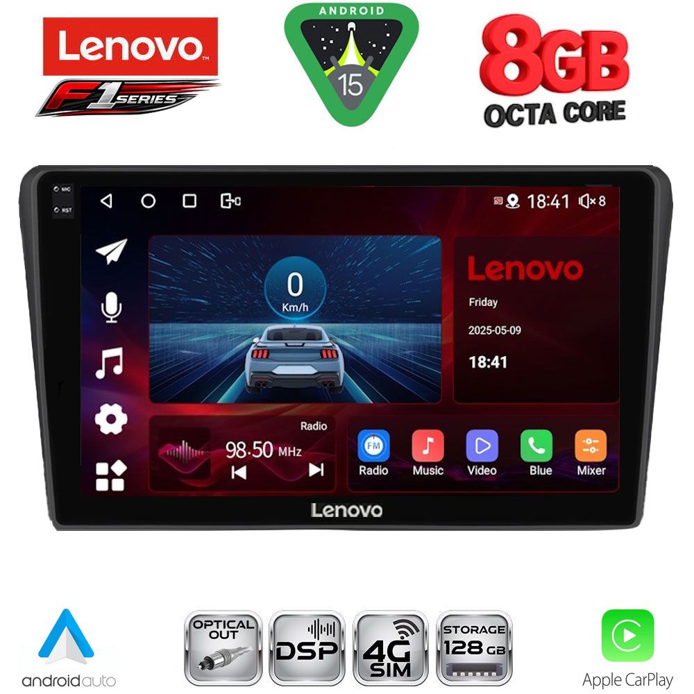 Βλησαρούλης Car Center - LENOVO SSR 10704BL_CPA (9inc) MULTIMEDIA TABLET for TOYOTA AVENSIS (T25) mod. 2003-2009 (BLACK)