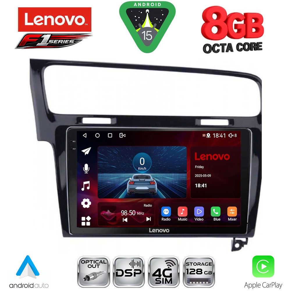 Βλησαρούλης Car Center - LENOVO SSR 10747BL_CPA (10inc) MULTIMEDIA TABLET for VW GOLF 7 mod. 2013-2020