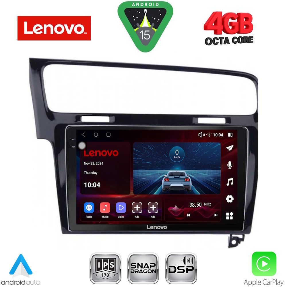 Βλησαρούλης Car Center - LENOVO SSV 9747BL_CPA (10inc) MULTIMEDIA TABLET for VW GOLF 7 mod. 2013-2020