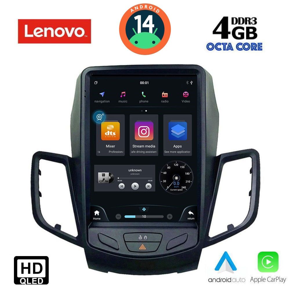 Βλησαρούλης Car Center - LENOVO SSX 9854_CPA TESLA STYLE for FORD FIESTA mod. 2008-2017