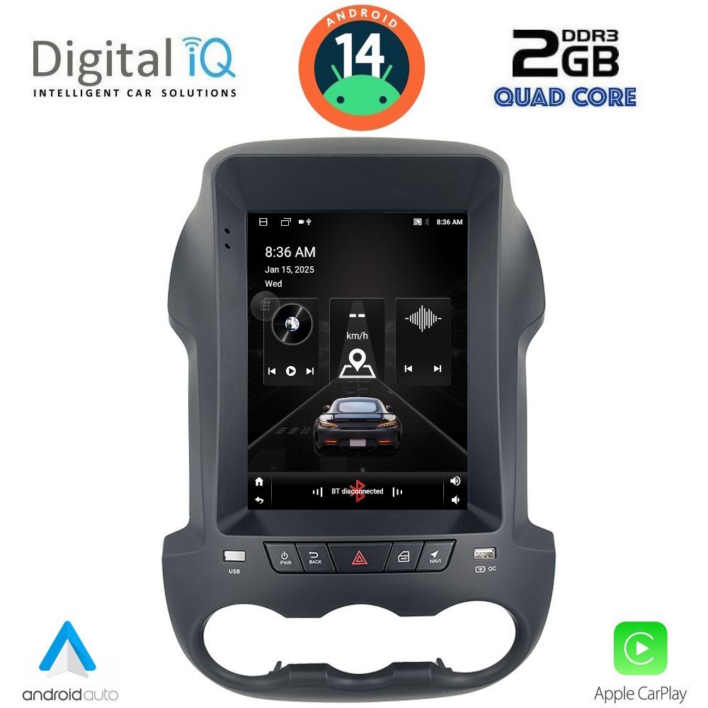 Βλησαρούλης Car Center - DIGITAL IQ TPD 244_CPA TESLA STYLE for FORD RANGER mod. 2012-2015