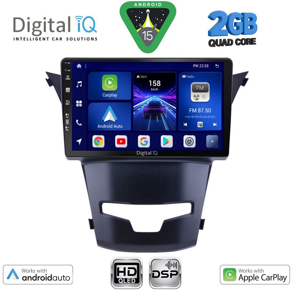 Βλησαρούλης Car Center - DIGITAL IQ BXC 3653_CPAA (9inc) MULTIMEDIA TABLET for SSANGYONG KORANDO mod. 2014-2019