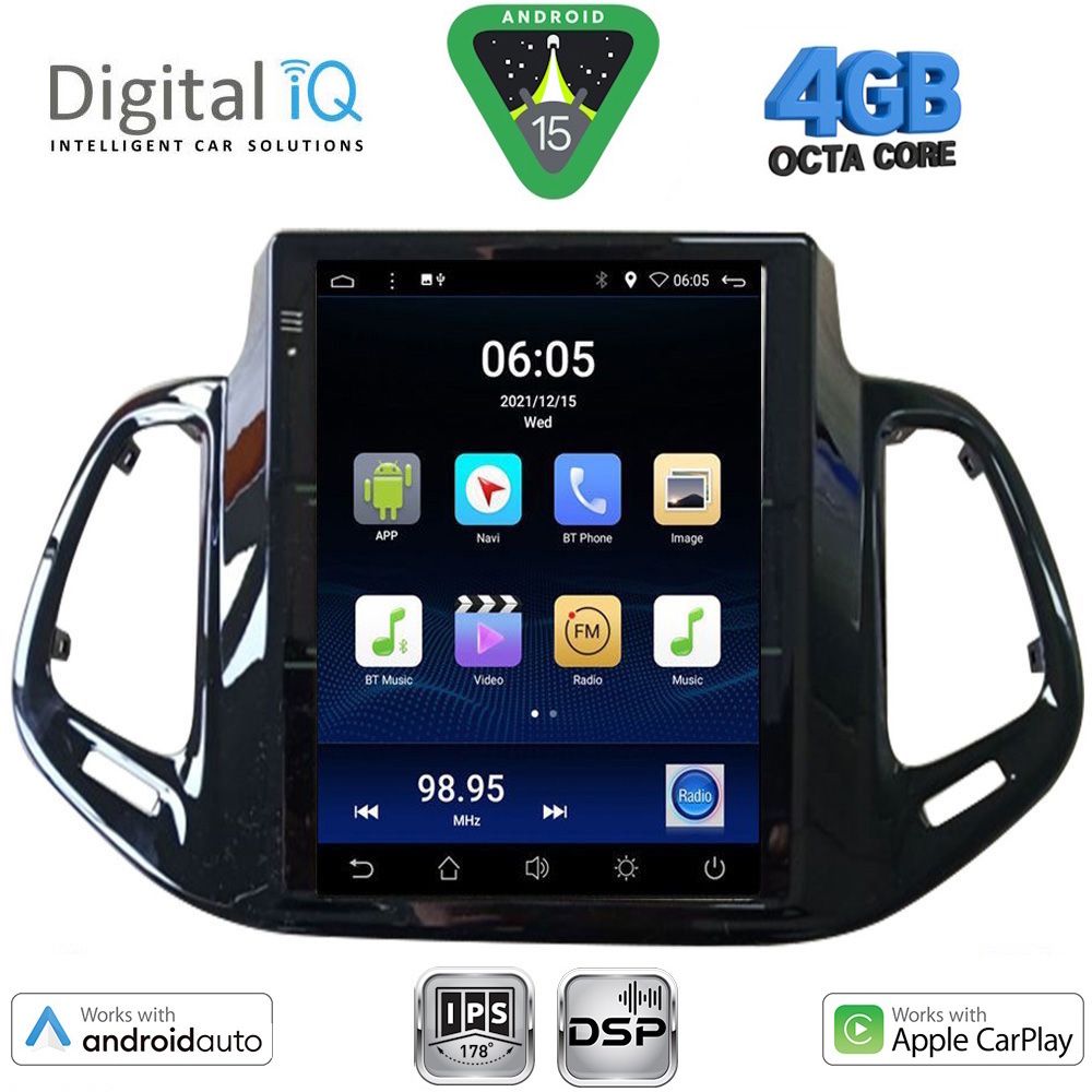 Βλησαρούλης Car Center - DIGITAL IQ BXF 6878_CPAA TESLA STYLE for JEEP COMPASS mod. 2017-2021