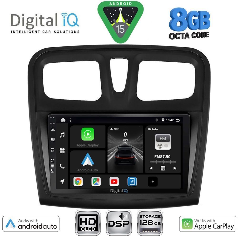 Βλησαρούλης Car Center - DIGITAL IQ BXF 7108SQ_CPAA (9inc) MULTIMEDIA TABLET for DACIA LOGAN – SANDERO mod. 2012-2019