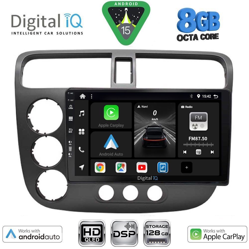 Βλησαρούλης Car Center - DIGITAL IQ BXF 7187_CPAA (9inc) MULTIMEDIA TABLET for HONDA CIVIC 4D mod. 2001-2006