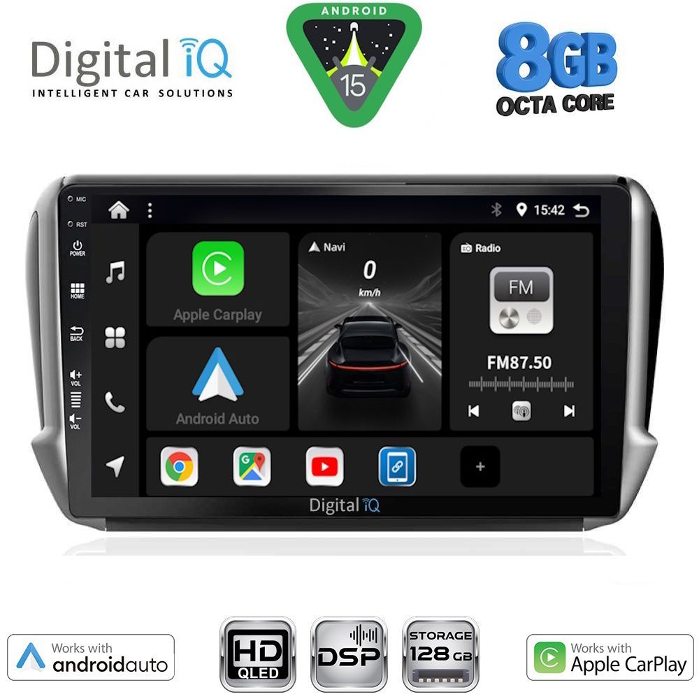 Βλησαρούλης Car Center - DIGITAL IQ BXF 7508_CPAA (10inc) MULTIMEDIA TABLET for PEUGEOT 208-2008 mod. 2012-2021