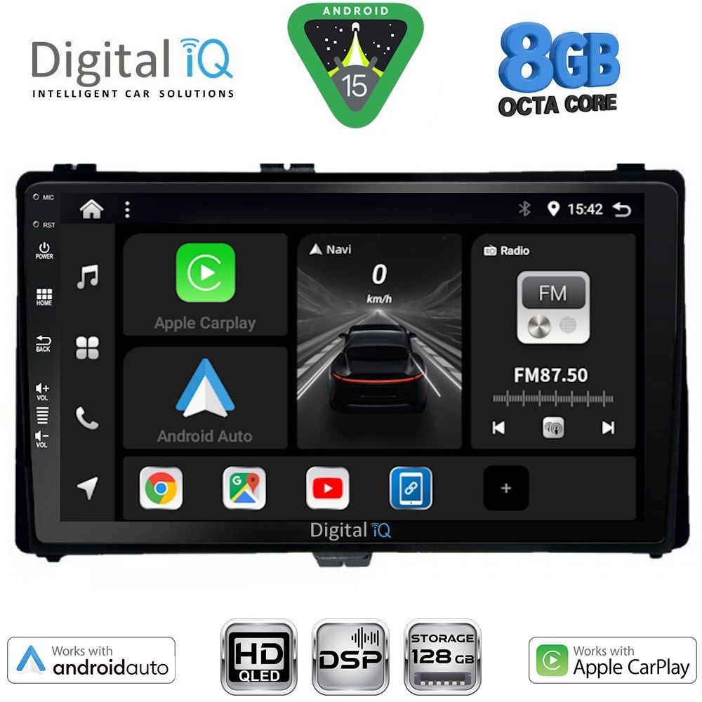 Βλησαρούλης Car Center - DIGITAL IQ BXF 7703_CPAA (9inc) MULTIMEDIA TABLET for TOYOTA AURIS mod. 2015-2019 – AYGO X mod. 2022-2026 – COROLLA mod. 2017-2019