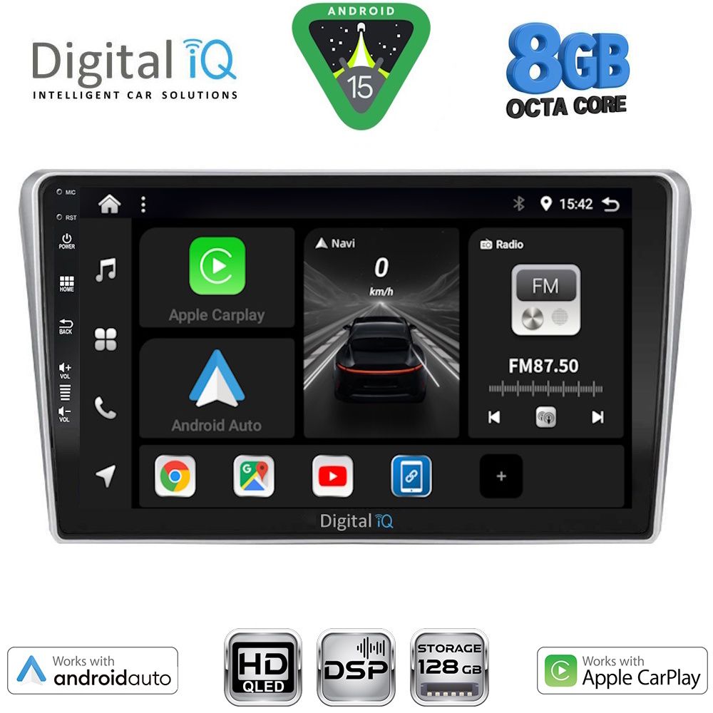Βλησαρούλης Car Center - DIGITAL IQ BXF 7704SL_CPAA (9inc) MULTIMEDIA TABLET for TOYOTA AVENSIS (T25) mod. 2003-2009 (SILVER)
