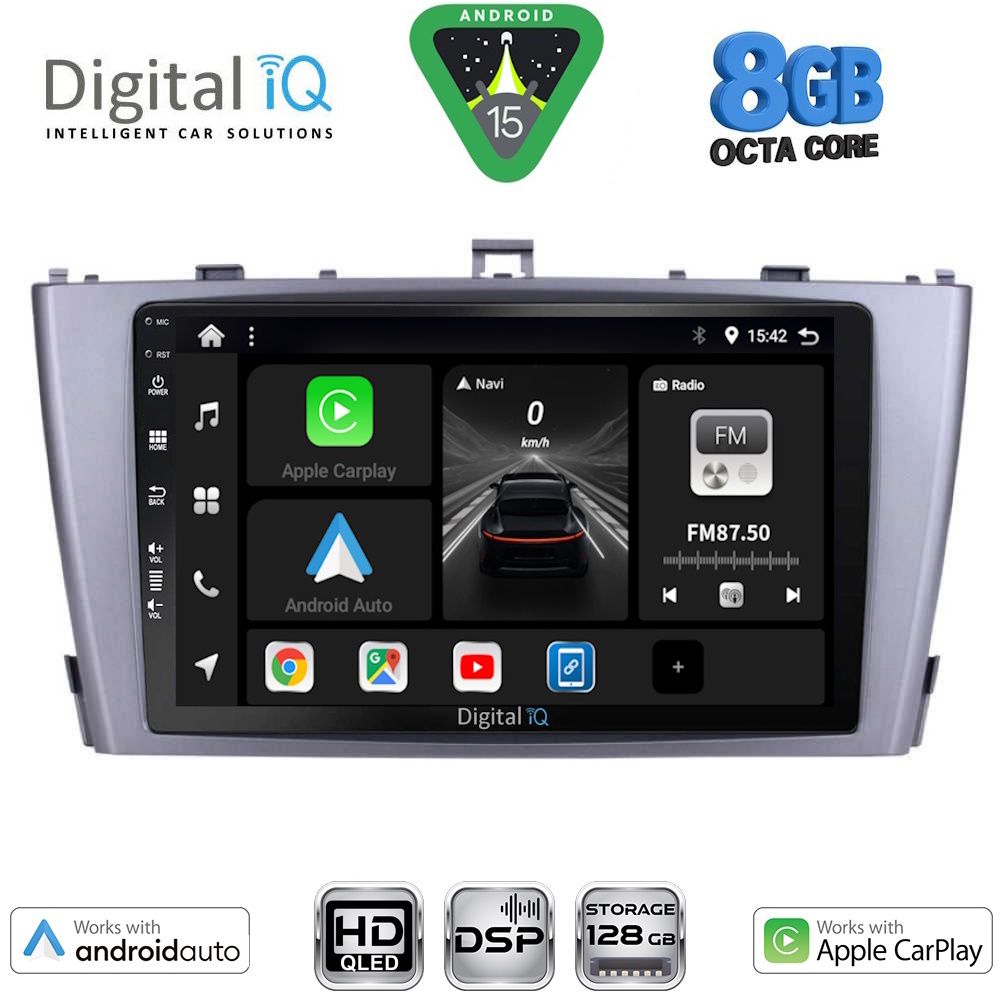 Βλησαρούλης Car Center - DIGITAL IQ BXF 7705SL_CPAA (9inc) MULTIMEDIA TABLET for TOYOTA AVENSIS (T27) mod. 2009-2015 (SILVER)