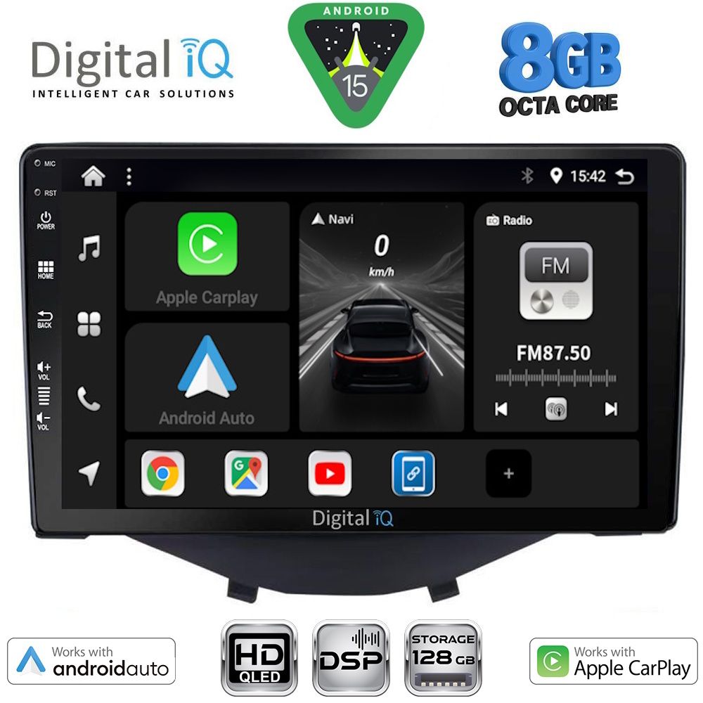 Βλησαρούλης Car Center - DIGITAL IQ BXF 7715_CPAA CLIMA (9inc) MULTIMEDIA TABLET for CITROEN C1-PEUGEOT 108-TOYOTA AYGO mod. 2014-2024