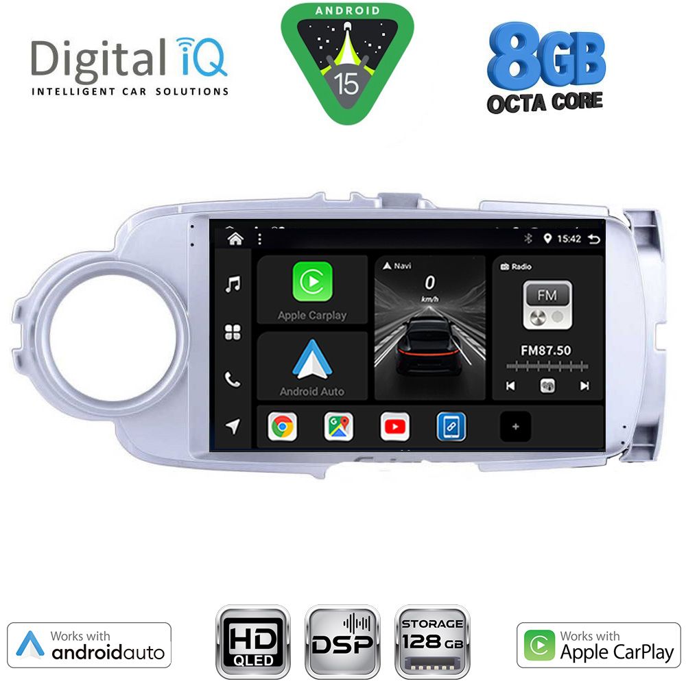 Βλησαρούλης Car Center - DIGITAL IQ BXF 7737SL_CPAA (9inc) MULTIMEDIA TABLET for TOYOTA YARIS mod. 2011-2015 (SILVER)
