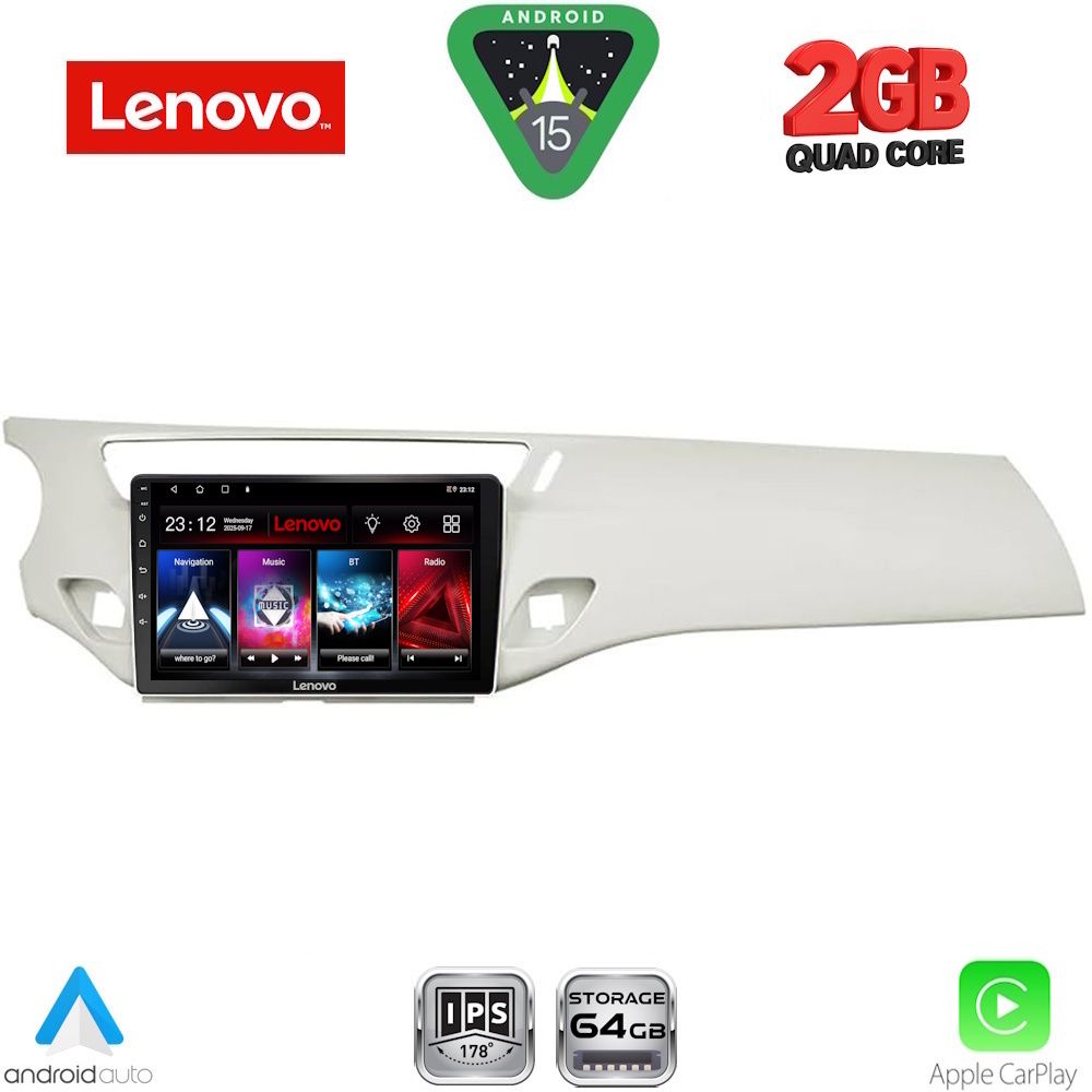Βλησαρούλης Car Center - LENOVO LVD 2092WH_CPA (9inc) MULTIMEDIA TABLET for CITROEN C3 - DS3 mod. 2009-2016 (WHITE)