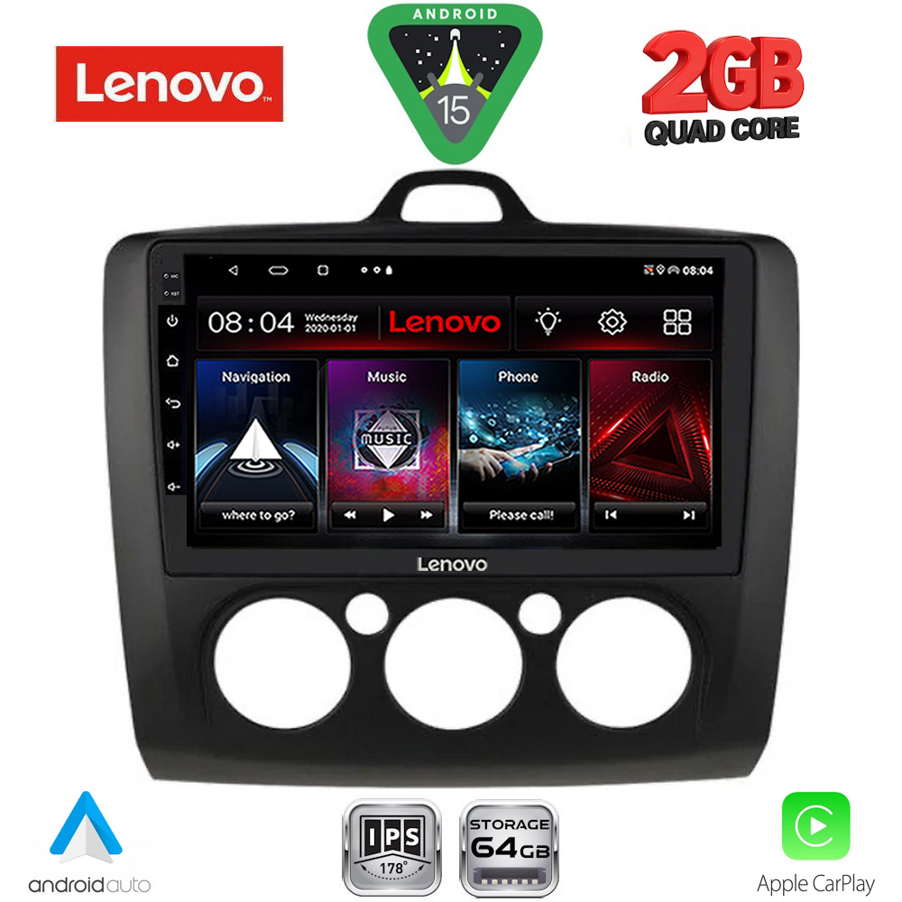 Βλησαρούλης Car Center - LENOVO LVD 2156BL_CPA A/C (9inc) MULTIMEDIA TABLET for FORD FOCUS mod. 2005-2012 (BLACK)