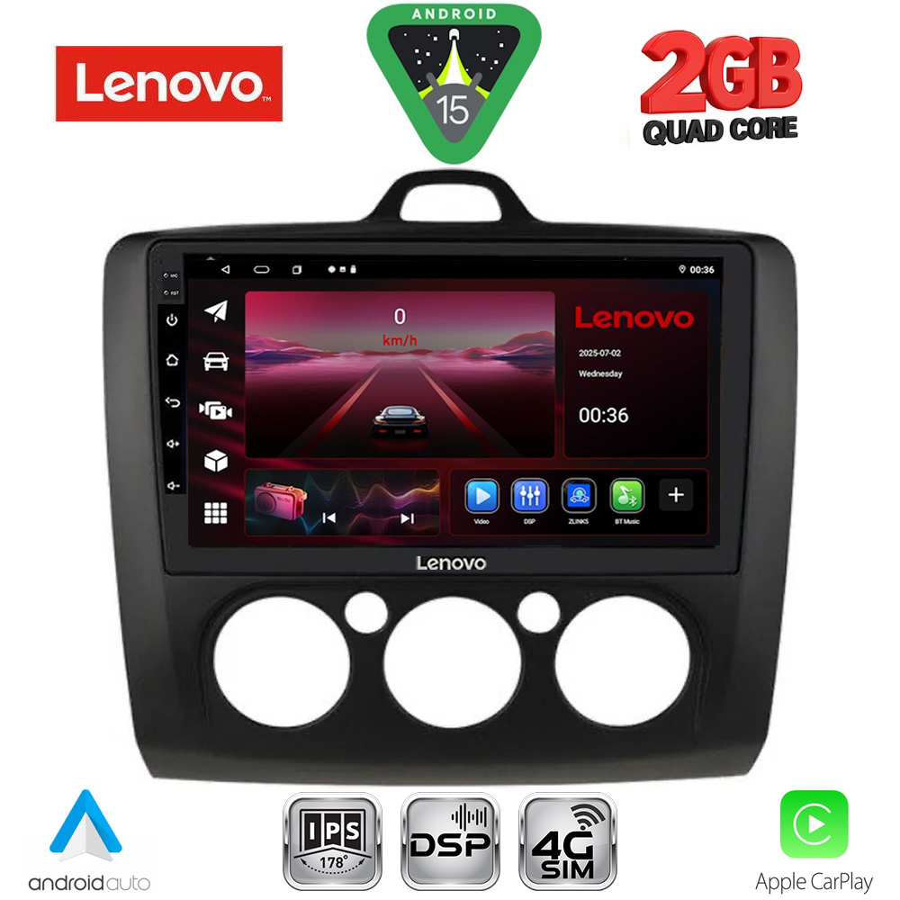 Βλησαρούλης Car Center - LENOVO LVF 5156BL_CPA A/C (9inc) MULTIMEDIA TABLET for FORD FOCUS mod. 2005-2012 (BLACK)