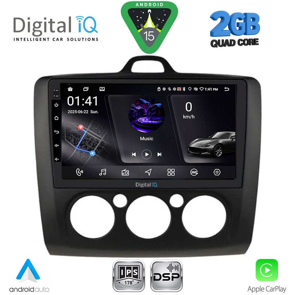 Βλησαρούλης Car Center - DIGITAL IQ RSF 4156BL_CPA A/C (9inc) MULTIMEDIA TABLET for FORD FOCUS mod. 2005-2012 (BLACK)