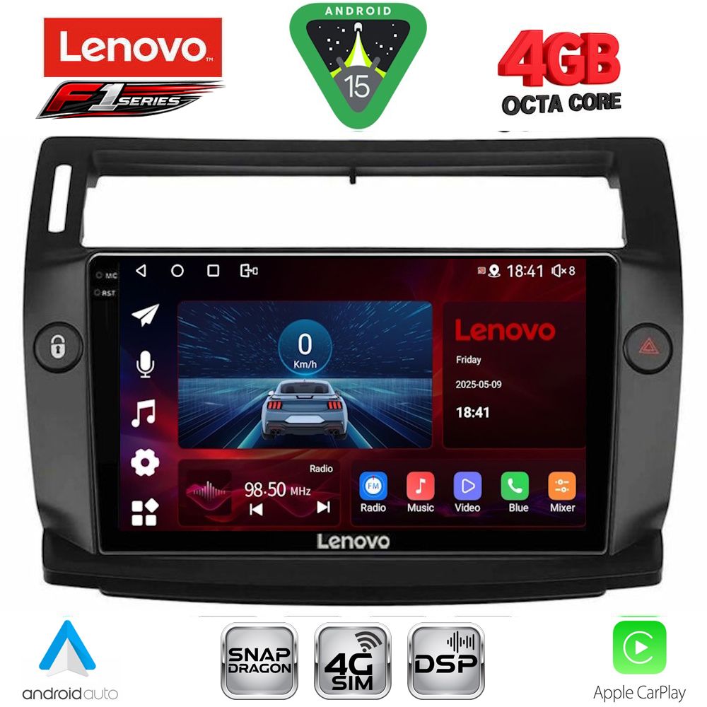 Βλησαρούλης Car Center - LENOVO SSQ 9084BL_CPA (9inc) MULTIMEDIA TABLET for CITROEN C4  mod. 2004-2011 (BLACK)