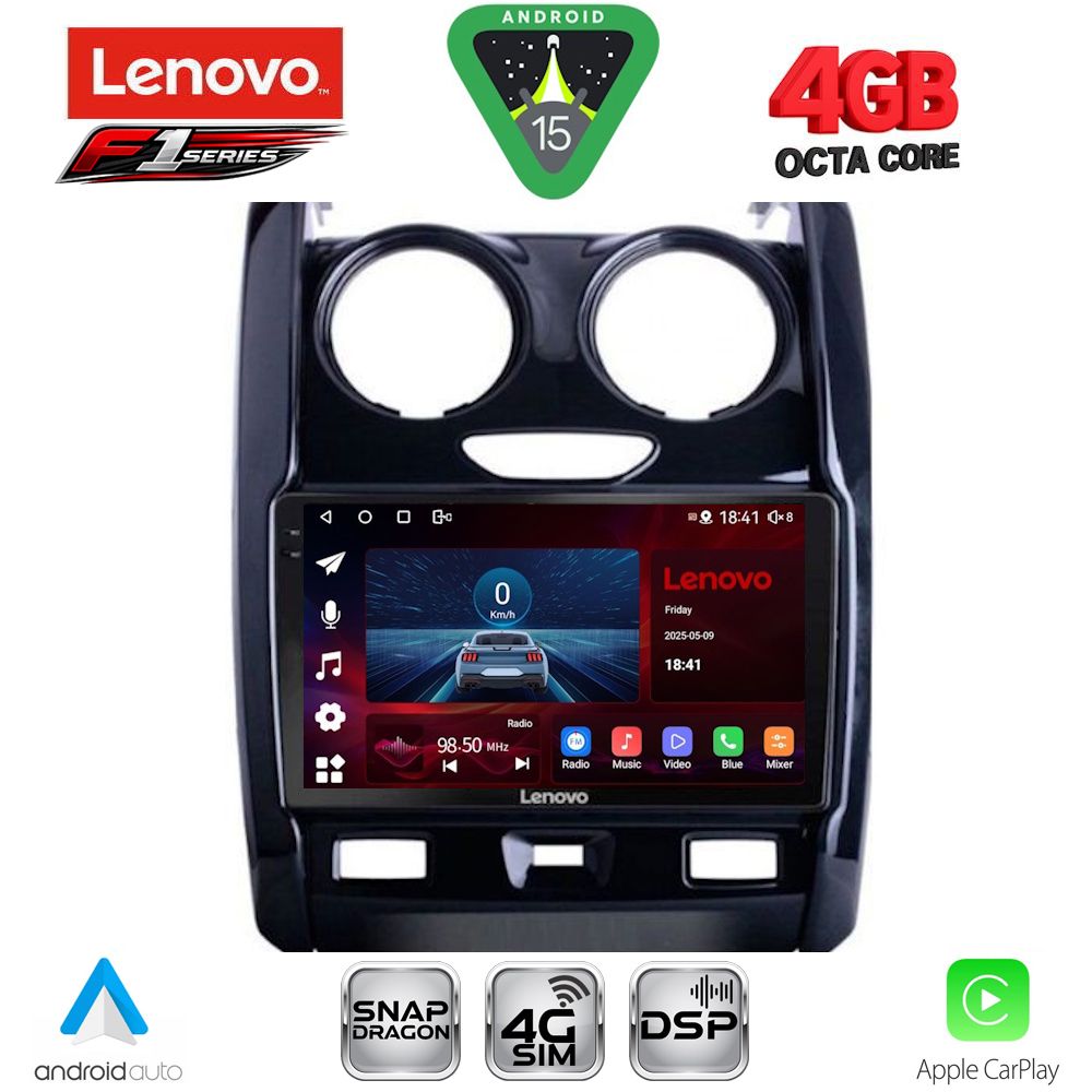 Βλησαρούλης Car Center - LENOVO SSQ 9103_CPA (9inc) MULTIMEDIA TABLET for DACIA DUSTER mod. 2012-2019