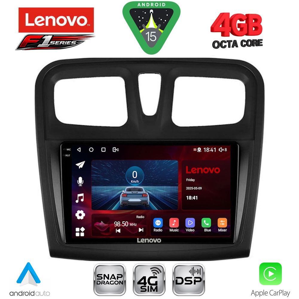 Βλησαρούλης Car Center - LENOVO SSQ 9108SQ_CPA (9inc) MULTIMEDIA TABLET for DACIA LOGAN – SANDERO mod. 2012-2019